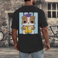 Bulldog Anime Pup Graduation Men's Back Print T-Shirt