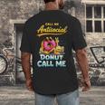 Call Me Antisocial Donut Pun Introvert Quote Men's Back Print T-Shirt