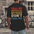 Call Me Antisocial But Please Don't Call Me Introvert Men's Back Print T-Shirt