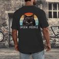 Cat Pun Introvert Anti Social Ew People Kitty Men's Back Print T-Shirt Cat Pun Introvert Anti Social Ew People Kitty Men's Back Print T-Shirt