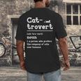 Cat-Trovert Definition Cat Introvert Pet Lover Men's Back Print T-Shirt