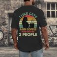 Cats Coffee & 3 People Tee Cute Font Introvert Humor Men's Back Print T-Shirt Cats Coffee & 3 People Tee Cute Font Introvert Humor Men's Back Print T-Shirt