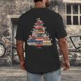 Christmas Tree Book Bookworm Men's Back Print T-Shirt