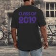 Class Of 2019 High School Graduation Purple Senior Men's Back Print T-Shirt