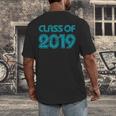 Class Of 2019 High School Graduation Teal Senior Men's Back Print T-Shirt