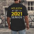 Class Of 2021 Senior Graduation Sunflower Men's Back Print T-Shirt