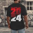 Class Of 2024 High School Senior Graduation Red Sports Style Men's Back Print T-Shirt