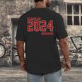 Class Of 2024 Senior Back To School Vintage Graduation Tee Men's Back Print T-Shirt