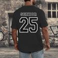 Class Of 2025 High School Senior 25 On Back Graduation Men's Back Print T-Shirt