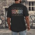 Class Of 2025 Senior 2025 Graduation Leopard Retro Rainbow Men's Back Print T-Shirt