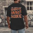Class Of 2025 Senior Orange And Student Graduation Men's Back Print T-Shirt