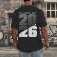 Class Of 2026 High School Senior Graduation Grey Sport Style Men's Back Print T-Shirt