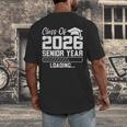 Class Of 2026 Senior Year Loading Countdown Graduation Men's Back Print T-Shirt