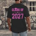 Class Of 2027 Pink Girls Shirt Graduation Men's Back Print T-Shirt