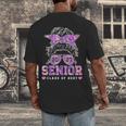 Class Of 2027 Senior Coquette Bow Messy Hair 26 Graduation Men's Back Print T-Shirt
