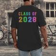 Class Of 2028 High School Graduation Date GraduateShirt Men's Back Print T-Shirt