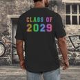Class Of 2029 High School Graduation Date GraduateShirt Men's Back Print T-Shirt