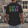 Class Of 2031 High School Graduation Date Kindergarten Shirt Men's Back Print T-Shirt