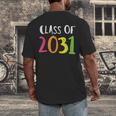 Class Of 2031 Kindergarten Graduation Back To School T-Shirt Men's Back Print T-Shirt