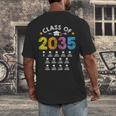 Class Of 2035 Grow With Me Checklist Graduation Men's Back Print T-Shirt