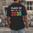 Class Of 2035 Kindergarten Pre K Grow With Me Graduation Men's Back Print T-Shirt