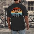 Class Of 2035 Senior Graduate Retro Graduation Men's Back Print T-Shirt