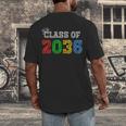 Class Of 2036 Grow With Me Graduation First Day Of School Men's Back Print T-Shirt