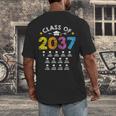 Class Of 2037 Grow With Me Checklist Graduation Men's Back Print T-Shirt