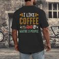 Coffee & Introvert Humor Tee Quote Cute Font Men's Back Print T-Shirt Coffee & Introvert Humor Tee Quote Cute Font Men's Back Print T-Shirt