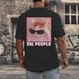 Cool Cat Meme Ew People Anti Social Introvert Cute Cat Men's Back Print T-Shirt