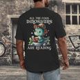 All The Cool Dinosaurs Are Reading Book Reader T-Rex Kawaii Men's Back Print T-Shirt
