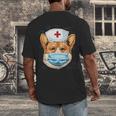 Corgi Dog Nurse RN Nursing School Graduation Men's Back Print T-Shirt