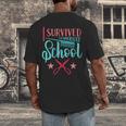 Cosmetology Graduation Tee I Survived Cosmetology School Men's Back Print T-Shirt