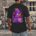 Cute Dragon Reading Books Bookworm Men's Back Print T-Shirt