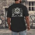 Cute Owl Reading Book Graphic Art Men's Back Print T-Shirt