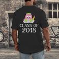 Cute Pink School Owl Class Of 2018 Graduation Men's Back Print T-Shirt