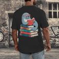 Cute Reading Seal On Books Book Lover Men's Back Print T-Shirt
