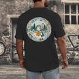 Duck Wilderness Book Reading Illustration Floral Men's Back Print T-Shirt