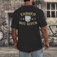 Earned Not Given Police Academy Graduation Police Officer Men's Back Print T-Shirt