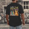 Easily Distracted By Cats And Books Book & Cat Lover Men's Back Print T-Shirt Easily Distracted By Cats And Books Book & Cat Lover Men's Back Print T-Shirt