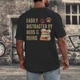 Easily Distracted By Dogs And Books Pets Books Lovers Men's Back Print T-Shirt