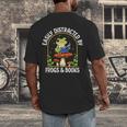 Easily Distracted By Frogs And Books Men's Back Print T-Shirt