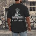 Easily Distracted By Plants & Books Plant Book Lover Men's Back Print T-Shirt Easily Distracted By Plants & Books Plant Book Lover Men's Back Print T-Shirt