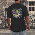Enchanted Open Book With Blooming Flowers Men's Back Print T-Shirt