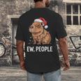 Ew People Capybara Christmas Lights Introvert Humor Men's Back Print T-Shirt Ew People Capybara Christmas Lights Introvert Humor Men's Back Print T-Shirt