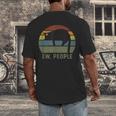 Ew People Cat Lazy Introvert Anti Social Men's Back Print T-Shirt