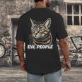 Ew People Cat Tabby Cat Antisocial Grumpy Introvert Men's Back Print T-Shirt Ew People Cat Tabby Cat Antisocial Grumpy Introvert Men's Back Print T-Shirt