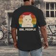 Ew People Introvert Cat Lover Crazy Colorful Cat Lady Men's Back Print T-Shirt