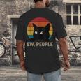 Ew People Introvert Cat Lover Cat Lady Vintage Men's Back Print T-Shirt