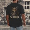 Ew People Moody Cat Sarcastic Introvert Artwork Men's Back Print T-Shirt